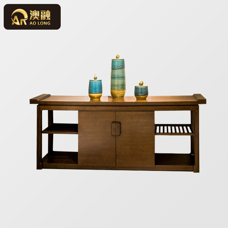 新中式餐边柜实木家用橱柜现代简约客厅酒柜储物柜厨房边柜茶水柜