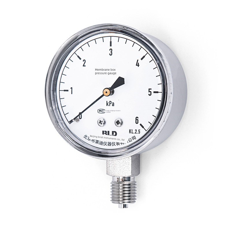 BLD北京布莱迪YEF-065不锈钢膜盒压力表微压表M14*1.5千帕天然气