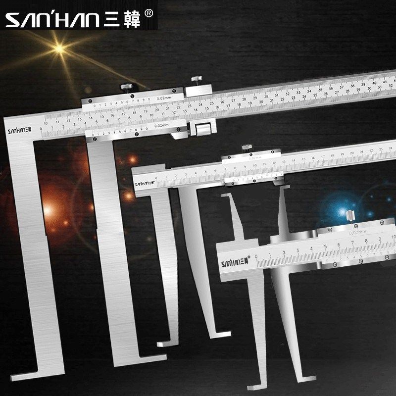 内沟槽内孔内测内径游标卡尺不锈钢150 200 300长爪500-600高精度