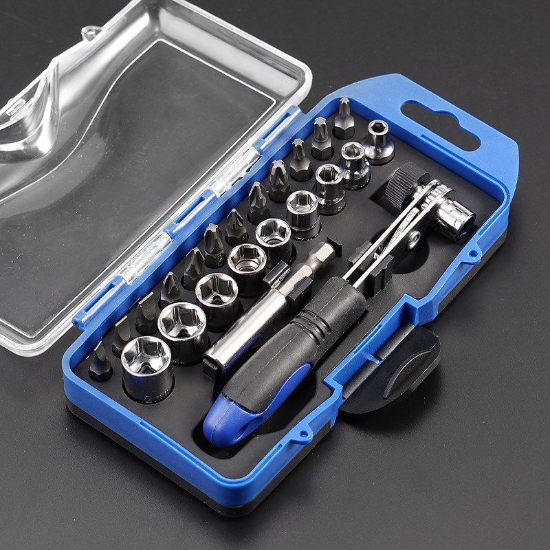 迷你扳手机修棘轮组合23件套汽修拆卸机器维修简易套筒套装工具