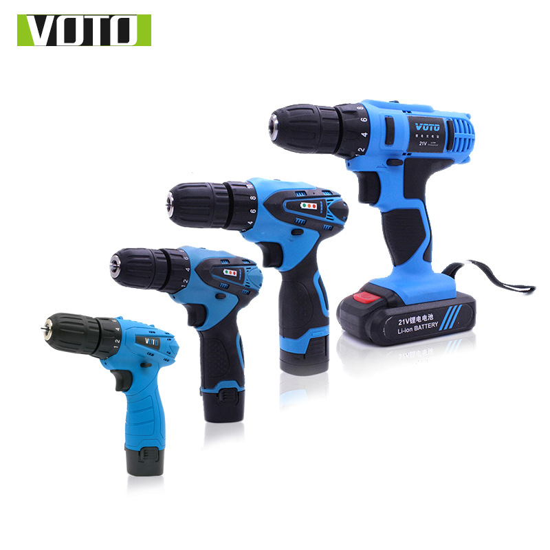 VOTO充电手电钻微型电动螺丝刀批起子机多功能家用工具锂电冲击钻