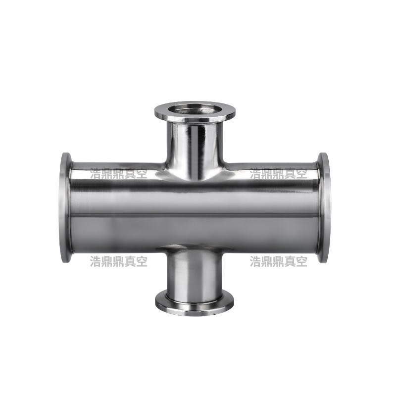 真空三通不锈钢法兰 快装变径三通 四通 KF16 25 40 50管件定制