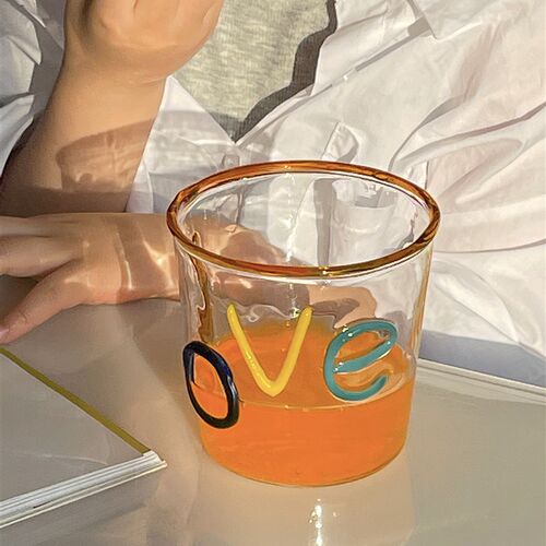 Shinymomo自制LOVE手工立体彩色字母英文杯牛奶果汁咖啡杯