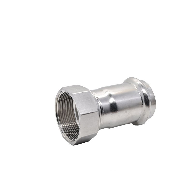 304不锈钢双卡压内丝直接国标薄壁接头卡压式食品级卡压管件薄壁