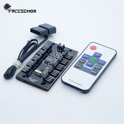 FREEZEMOD电脑12V七彩RGB灯光控制器RGB-K10遥控型10路同步控制