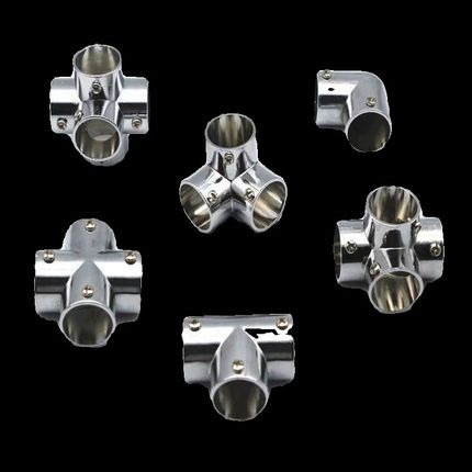 25mm32mm晾衣架配件不锈钢管连接件圆管紧固件货架固定件接头弯头