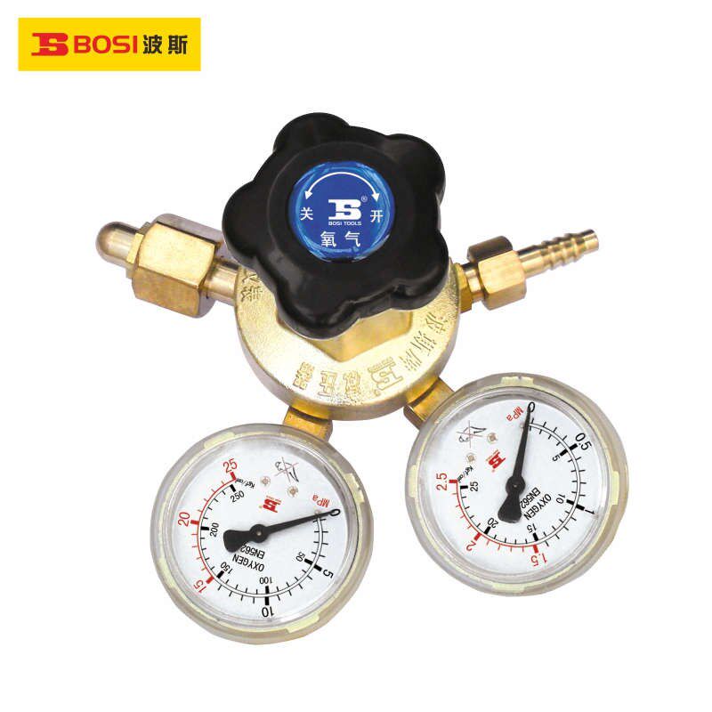 波斯大霸黄黄铜大表体氧气减压器减压阀BS-YQY91氧气表BS473591
