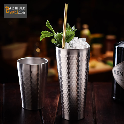 酒吧调酒 不锈钢鞠丽普杯鸡尾酒杯Mojito Mint Julep薄荷鞠丽普杯