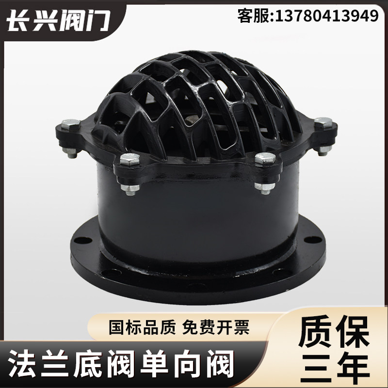 H42X-6-10-16法兰底阀止逆阀止回阀碳钢水泵抽水泵吸水底阀包邮DN