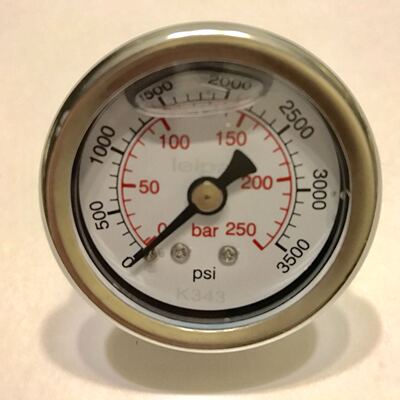 轴向耐震压力表 yN-40z 0-250bar 3500psi 牙npt1/8 直径41-47mm