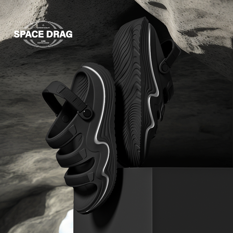 太空拖凉鞋男夏季户外开车两用厚底防滑耐磨镂空透气超轻男士凉鞋