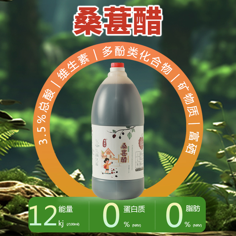 醋家珍桑葚醋2.2L富硒原浆凉拌醋