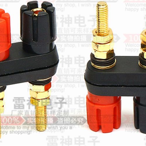 直销纯铜花接线柱 平头加长红黑接线柱专业音响功放输出插座