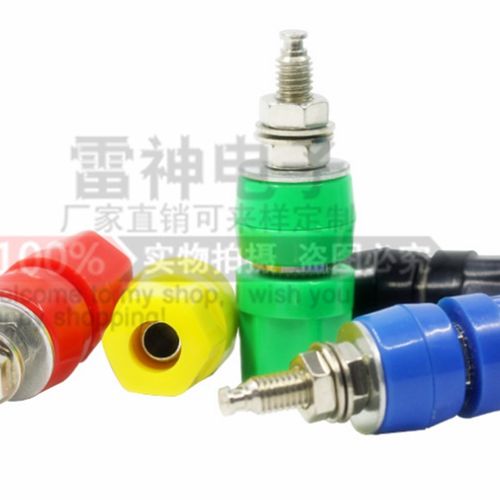 直销5mm外螺杆纯铜六角大电流接线柱 开孔12mm高压香蕉插座