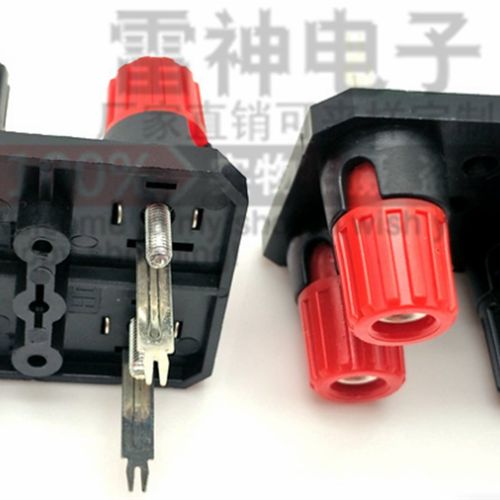 WP4-10B外接线香蕉插座大四位直脚弯脚接线柱 音箱音响功放接线柱