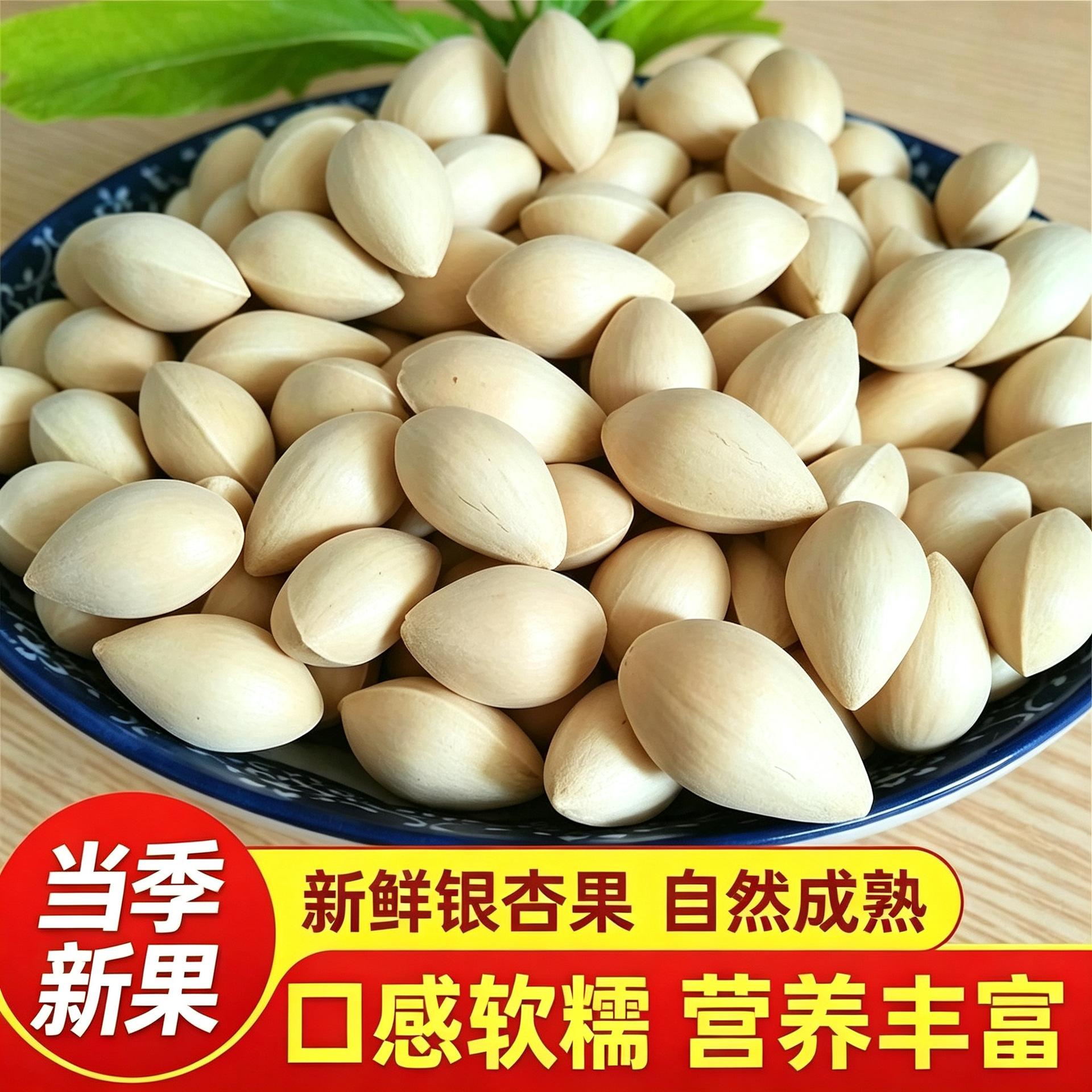 白果银杏果新鲜带壳大果干货大白果结婚用煲汤生白果银杏旗舰店图片