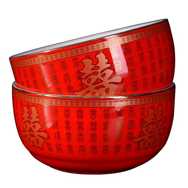 思泽 结婚喜碗 红色婚庆用品子孙碗新人陪嫁品套碗筷陶瓷对碗筷勺,节庆用品/礼品,喜碗/敬茶杯,淘宝优惠券,粉丝福利购,淘宝优惠卷