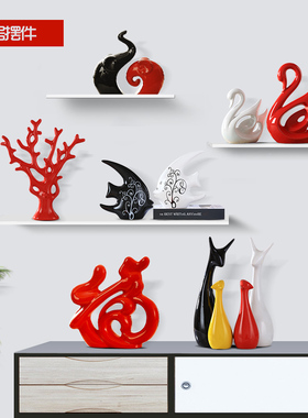 创意家居现代装饰品陶瓷客厅电视红酒架酒柜玄关简约工艺品小摆件