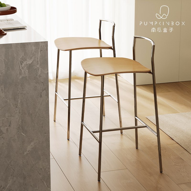 工业风吧台椅子北欧家用简约高脚凳铁艺酒吧前台咖啡厅连锁店吧凳
