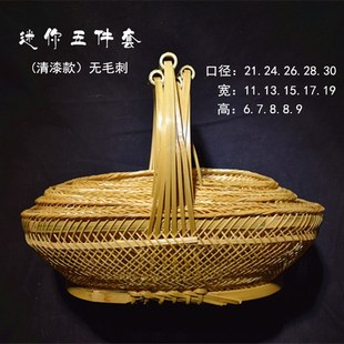四川手工竹编手提篮水果蔬菜篮家用收纳篮购物篮鸡蛋篮竹制品