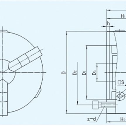 手动K11250C三抓夹头机床车床呼和众环三爪自定心卡盘 自定心 卡