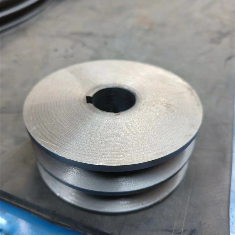 平面实心皮带轮A型B型双槽铸铁件传动件实心重型双槽轮电机轮重轮