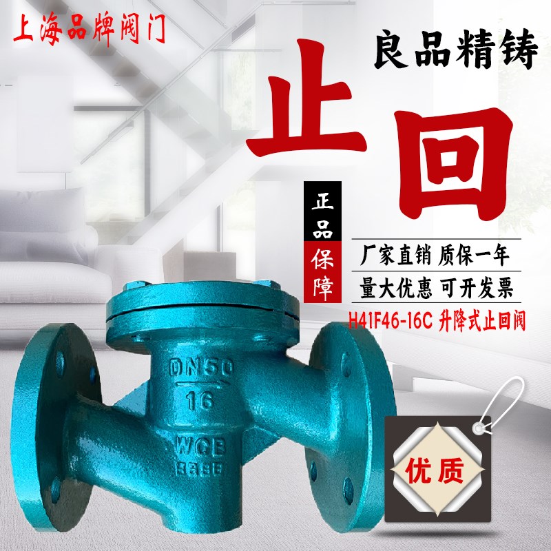 上海良工沪工美科H41F46-16C衬四氟法兰升降式止回阀DN50 80 1250
