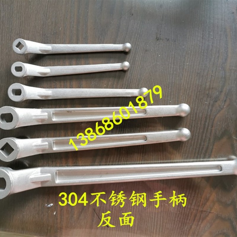 304不锈钢手柄 Q41/47球阀扳手 阀门开关把手DN15-100配方轴扁轴