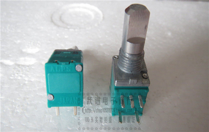 A203 进口日本ALPS 09型A20K带开关电位器 柄长15MM 5脚半柄