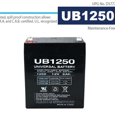 全新UB1250 12V5AH照明电源 船舶设备 电梯设备照明用蓄电池免邮