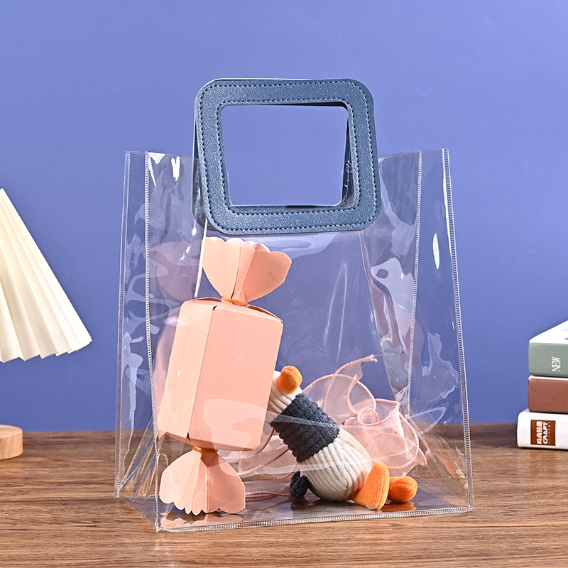 pv透明手提袋创意儿童糖果夜市摆摊包装礼品袋定制