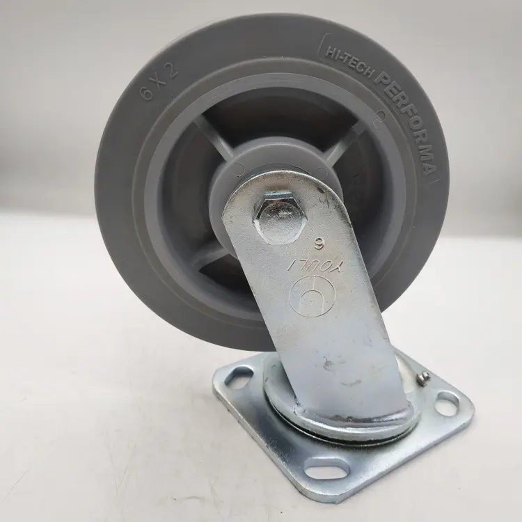 供应 重型4寸5寸6寸8寸橡胶静音脚轮万向轮带刹车轱辘