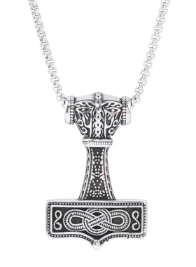 p0910 饰品 欧美个性复古之锤北男士钛钢吊坠项链