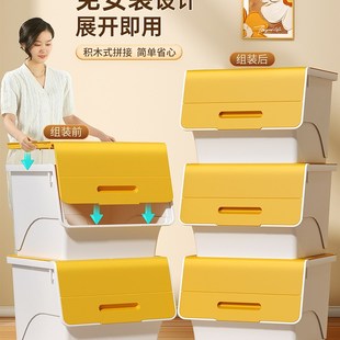 收纳柜储物柜家用抽屉式 免安装 多层置物架客厅简易塑料儿童收纳箱