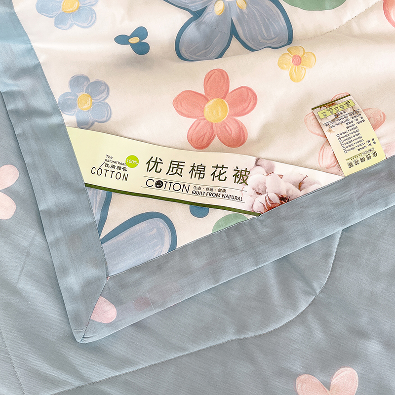 可若瑞娜新疆棉花全棉夏被印花夏被被子被芯单夏被可机洗水洗