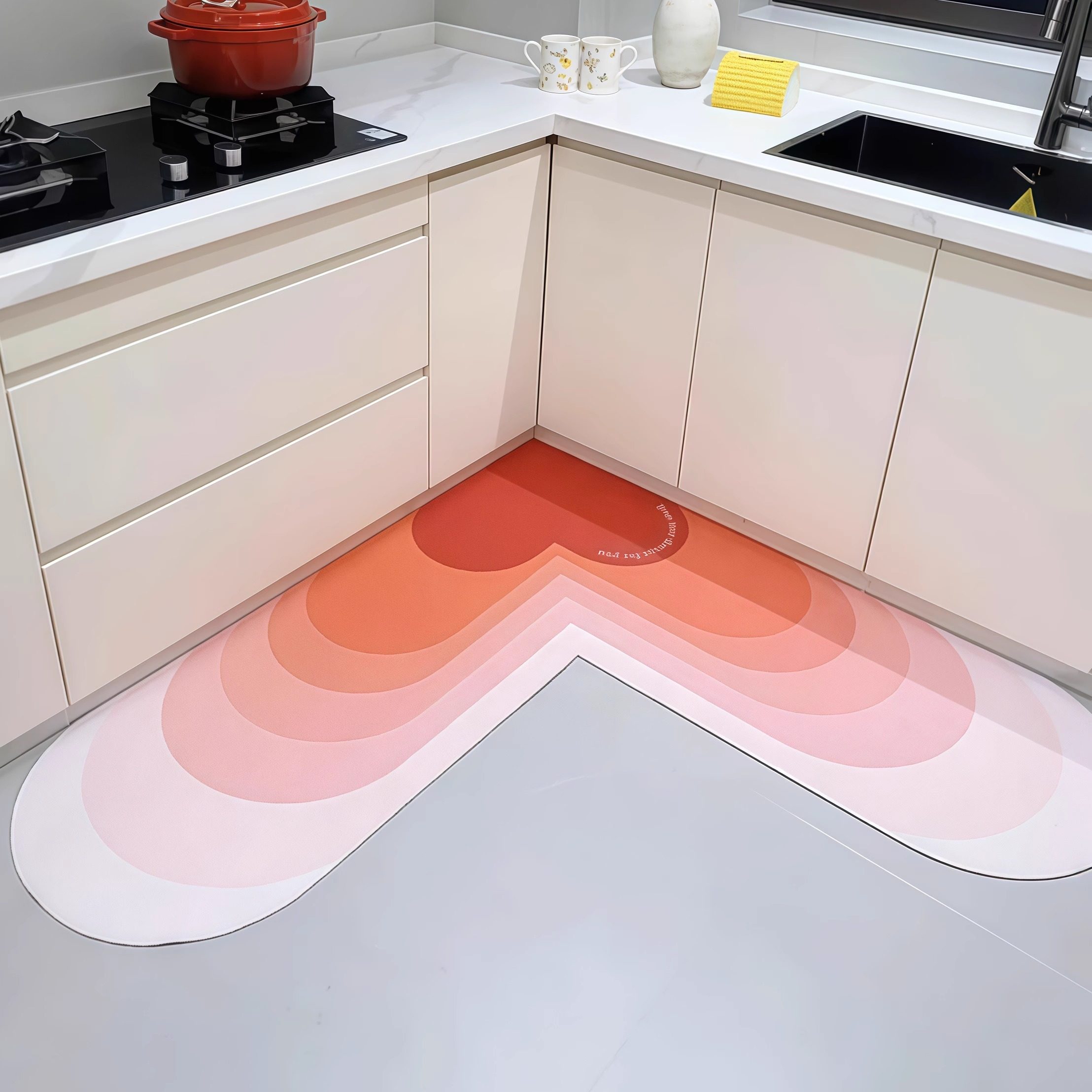 L型爱心地垫浴室门口防滑地垫硅藻泥厨房家用吸水耐脏易打理脚垫,家庭/个人清洁工具,地垫,淘宝优惠券,粉丝福利购,淘宝优惠卷