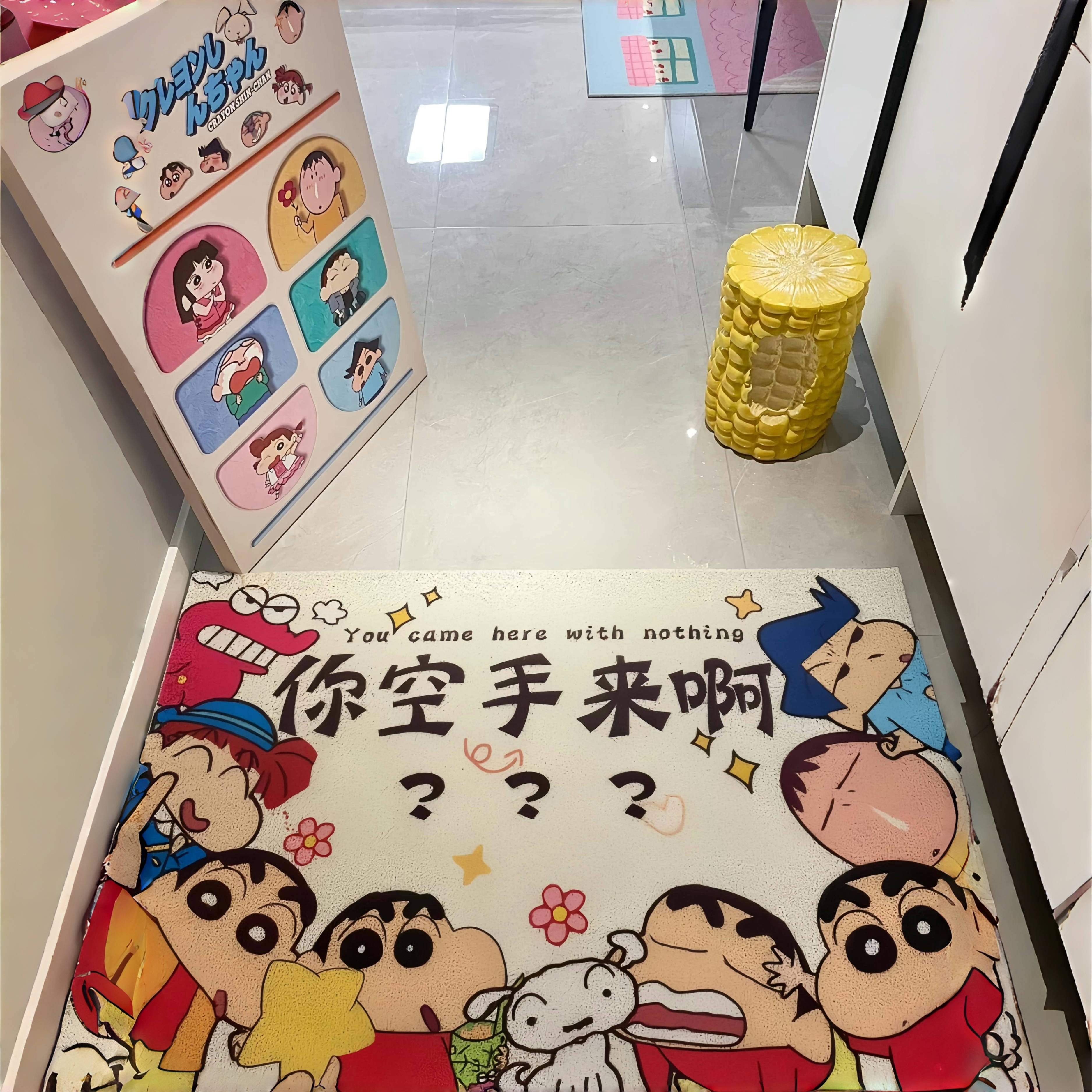蜡笔小新入户门地垫防滑家用卡通可爱刮泥丝圈门垫可裁剪玄关地垫,居家布艺,入户地垫,淘宝优惠券,粉丝福利购,淘宝优惠卷