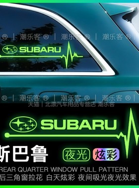 斯巴鲁森林人傲虎xv翼豹后窗贴纸个性装饰车身改装车贴反光贴夜光