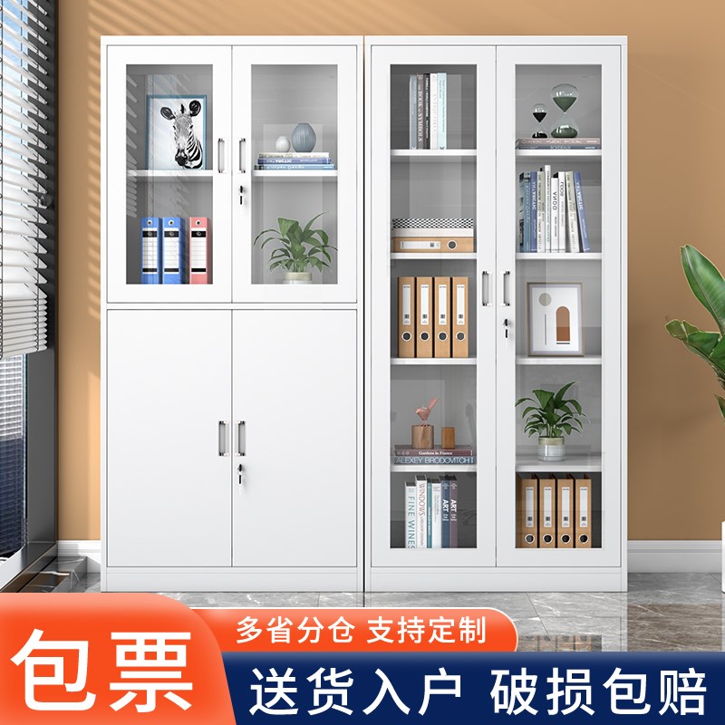 铁皮办公室文件柜钢制档案柜资料柜财务凭证带锁储物书柜带锁矮柜