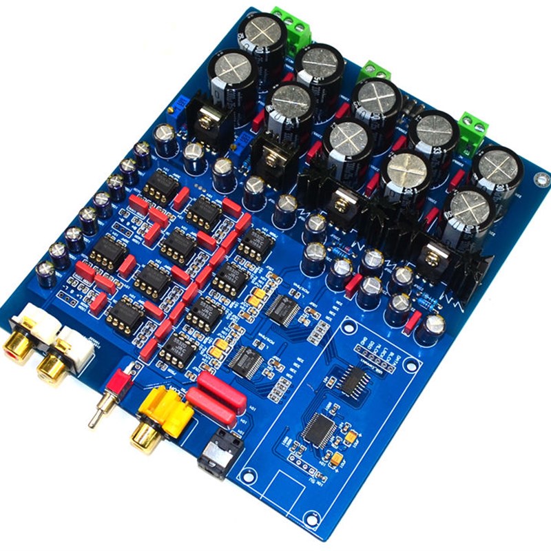 双芯片PCM1794+AK4113豪华解码器 DAC (支持光纤 同轴 USB输入)