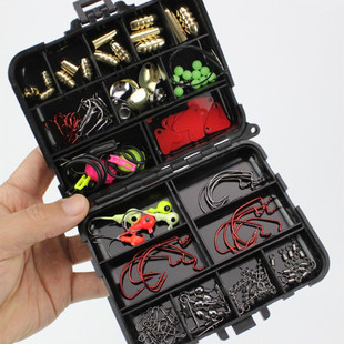 128件套装路亚配件矶钓 铜坠 路亚铅头钩 德州钓组配件