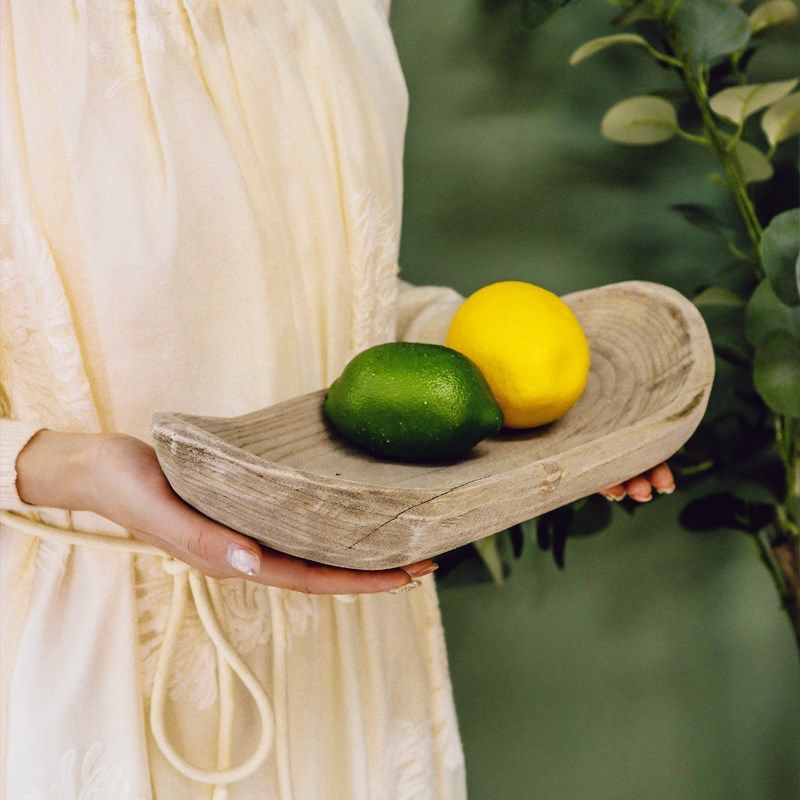 侘寂风实木托盘居家船型果盘复古做旧泡桐木客厅中式果盆面包盘,厨房电器,其他商用厨电,淘宝优惠券,粉丝福利购,淘宝优惠卷