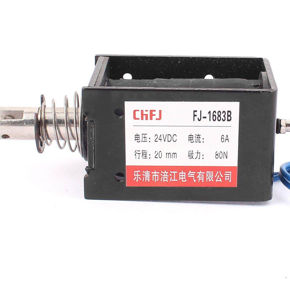 直流框架推拉式电磁铁JF/FJ-1683B DC12V DC24V行程10mm 吸力5KG