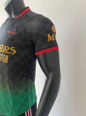 球员版2526赛季AC黑绿色四客特别版足球服球衣短袖上衣