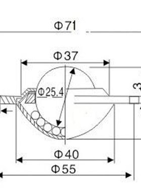 飞碟轮CY-25B万向球滚珠轴承一寸B牛眼钢球轮WB-01牛眼轮输送球
