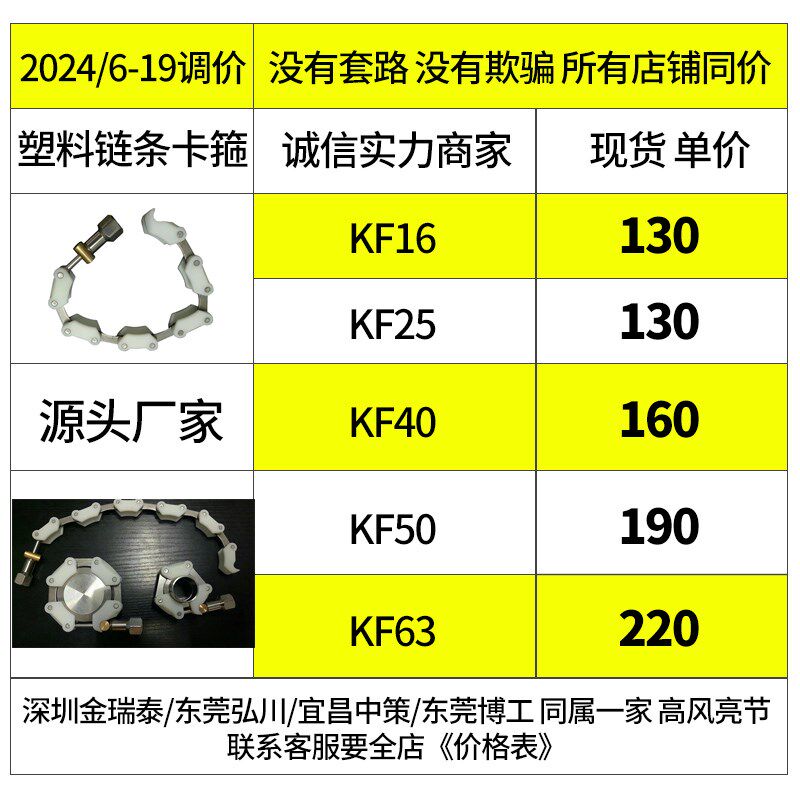 KF16真空快装 链条塑料卡箍KF/25/40/50/63链式卡箍 玻璃器皿专用