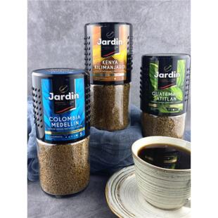 进口黑咖啡俄罗斯阿拉比卡Jardin速溶纯咖啡无蔗糖火苗瓶装95克