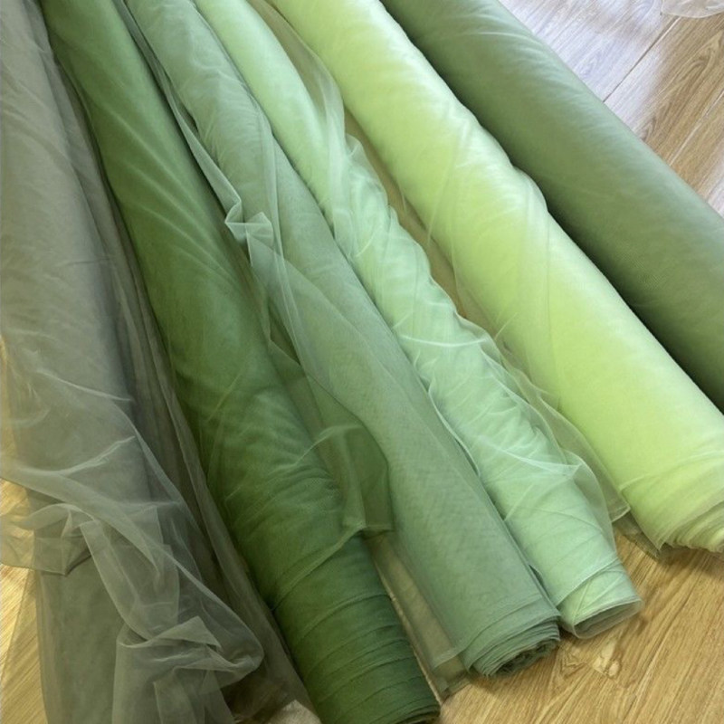 绿色纱幔网纱布料幼儿园环创手工装饰场景布置轻薄办婚礼背景布