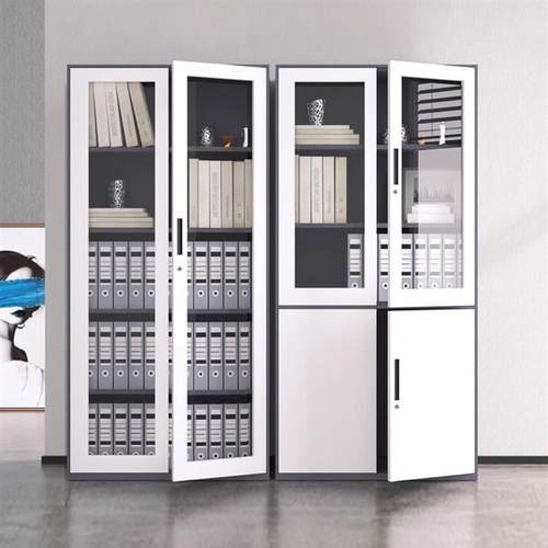 钢制办公文件柜铁皮储物柜收纳资料档案柜带锁抽屉矮柜财务凭证柜