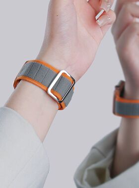 适用iwatch9弹力尼龙表带applewatch8苹果手表S10代滑扣se编织765